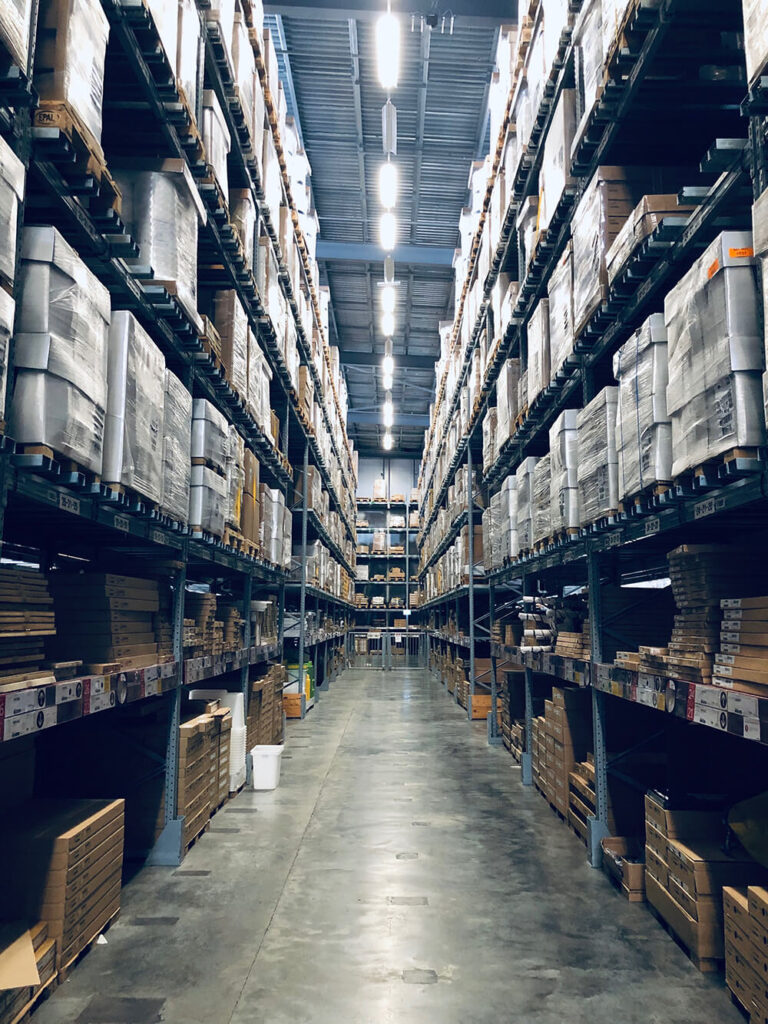 The inside of a warehouse
