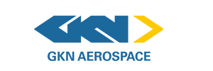GKN aerospace blue and yellow logo
